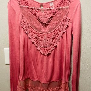 Pink XS cute long sleeve blouse